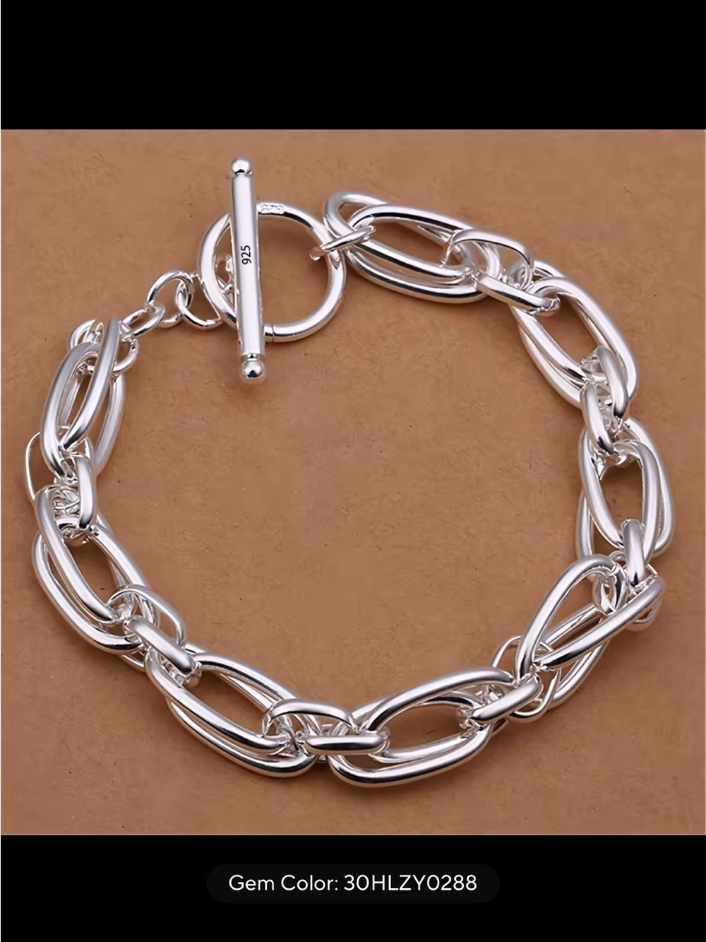 Polished Sterling Chunky Link Bracelet in Silver